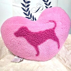 Pink Heart-Shaped Dog Throw Pillow